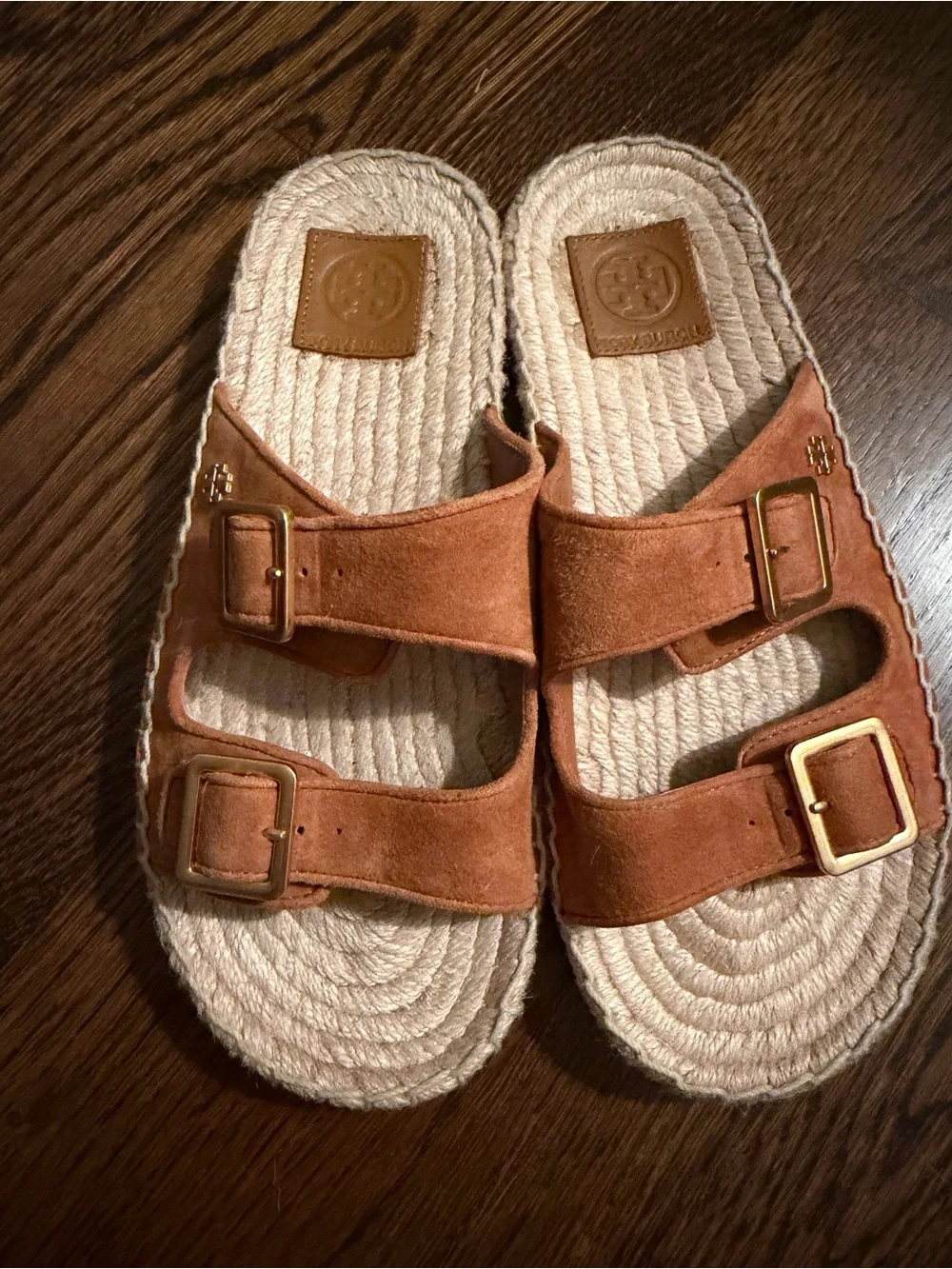 Tory Burch suede Double Buckle espadrille Sandals